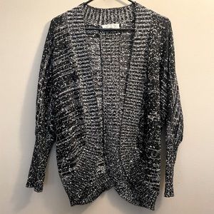 Medium pink rose sweater black and white